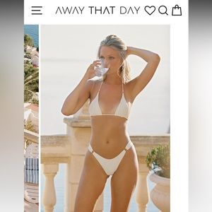 Away That Day Swimwear Florence Bottom - Ivory Size Lg.